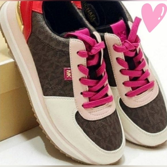 Michael Kors Monique Trainer Pink/Brown - Picture 1 of 11